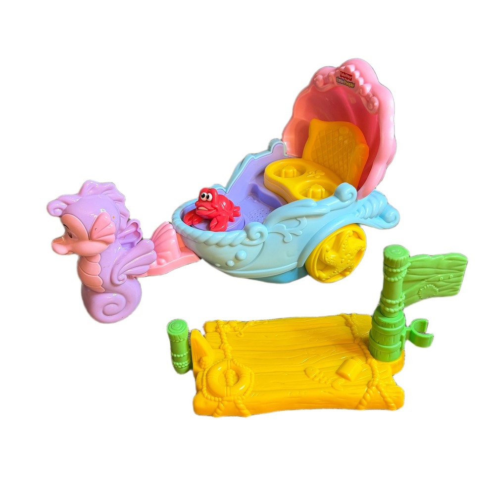 Fisher Price Little People Disney‎ Ariel Seahorse Carriage Sebastian Shell Coach